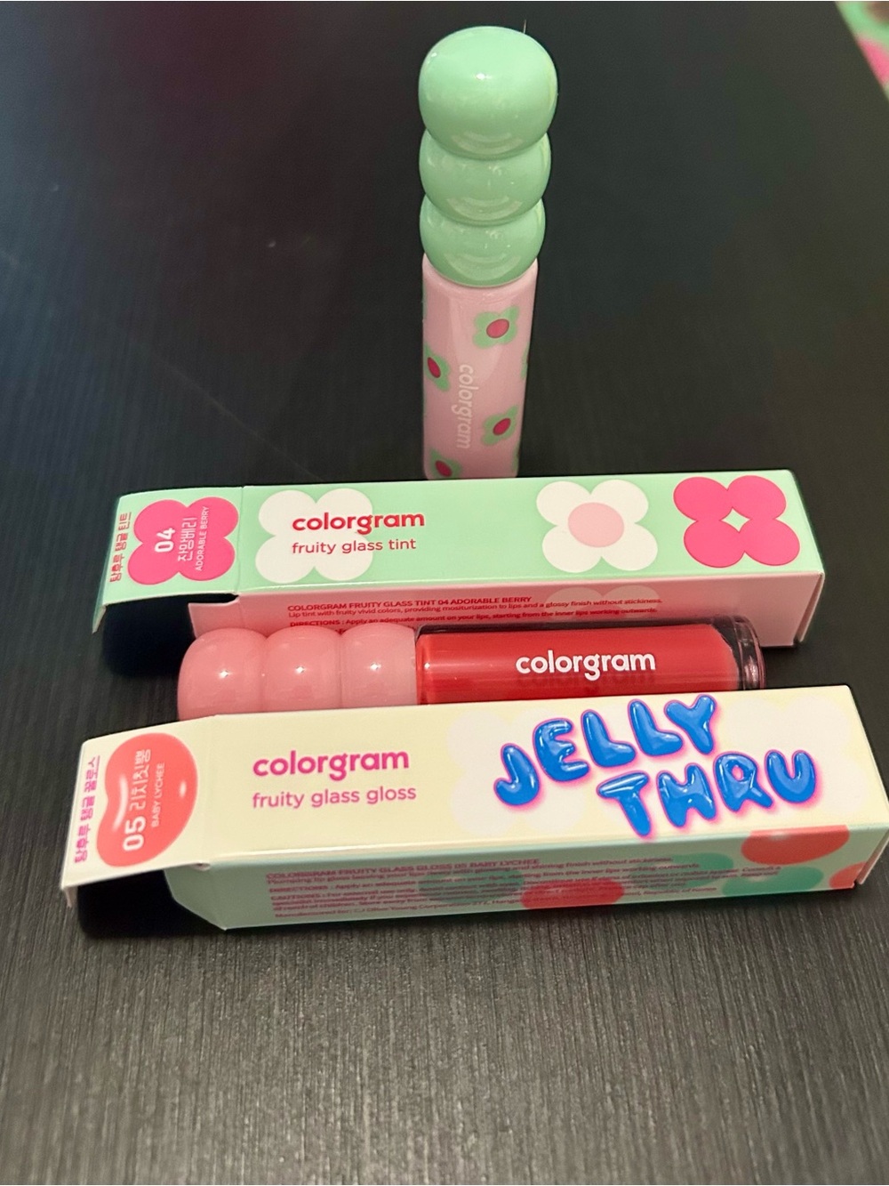 Colorgram Fruity Glass Tint & Jelly Thru Fruity Glass Gloss- Bundle New in Box